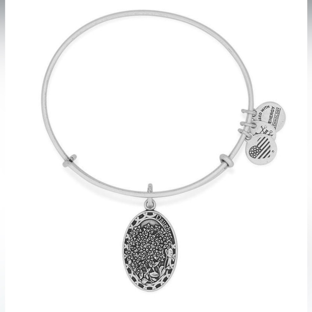 Alex and Ani Daughter Charm Bangle Bracelet 2016 - Rafaelian Silver Finish